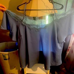 Chicsoul cold shoulder dress shirt.